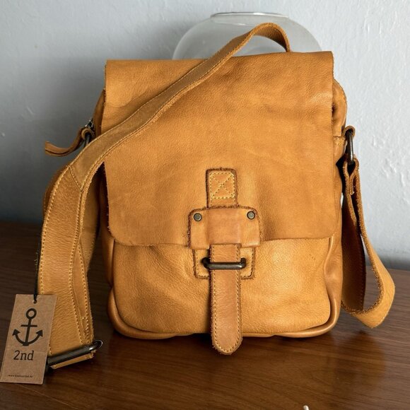 Harbour 2nd Leather Crossbody Shoulder Messanger Bag Purse Caramel Brown - Picture 1 of 11